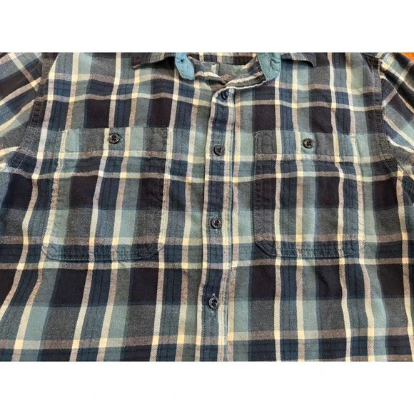 The North Face Shirt Men's Medium Blue Flannel Plaid Long Sleeve Button Front - Picture 8 of 11